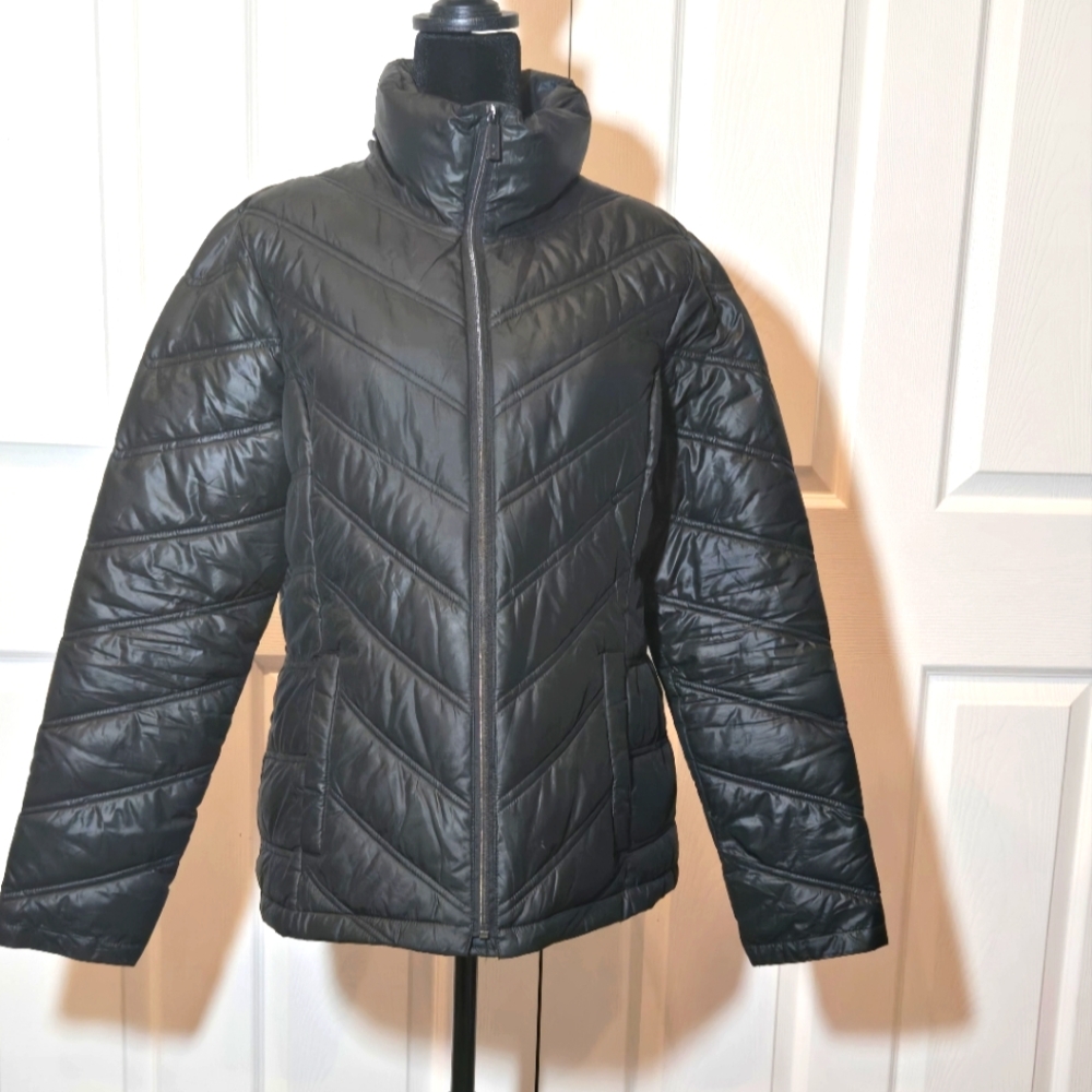 Michael Kors Chevron Quilt Pattern Packable Puffer Coat